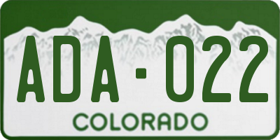 CO license plate ADA022