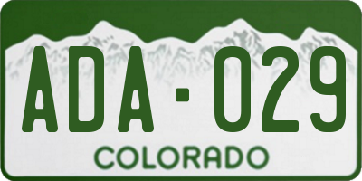 CO license plate ADA029