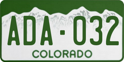 CO license plate ADA032
