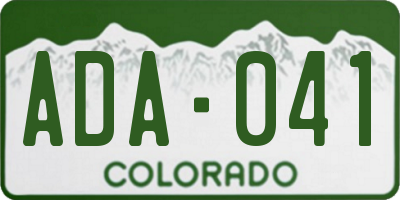 CO license plate ADA041