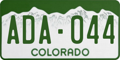 CO license plate ADA044