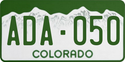 CO license plate ADA050