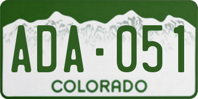CO license plate ADA051