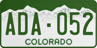 CO license plate ADA052