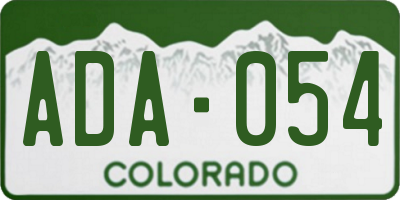 CO license plate ADA054