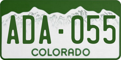 CO license plate ADA055