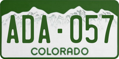 CO license plate ADA057