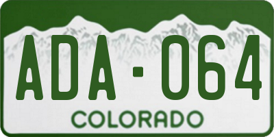 CO license plate ADA064