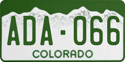 CO license plate ADA066