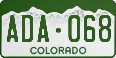 CO license plate ADA068