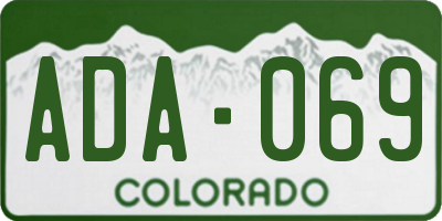 CO license plate ADA069