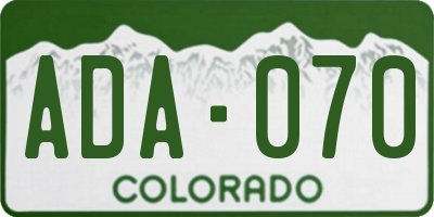 CO license plate ADA070