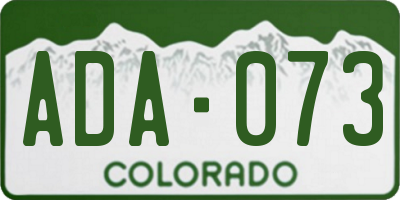 CO license plate ADA073