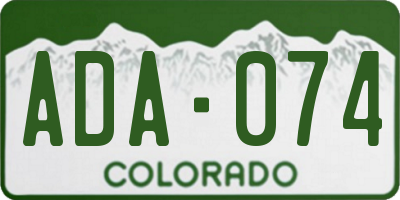 CO license plate ADA074