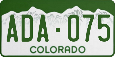 CO license plate ADA075