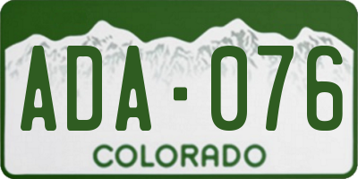 CO license plate ADA076