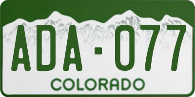CO license plate ADA077