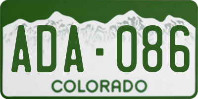 CO license plate ADA086