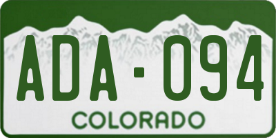 CO license plate ADA094