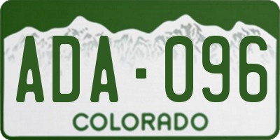 CO license plate ADA096