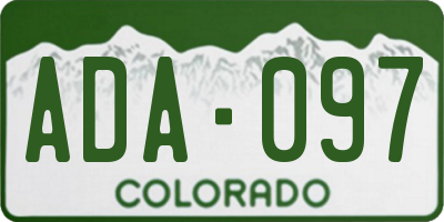 CO license plate ADA097