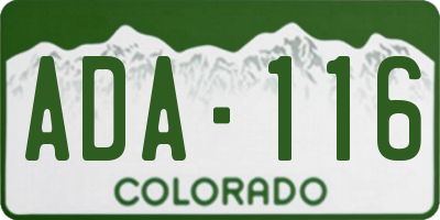 CO license plate ADA116