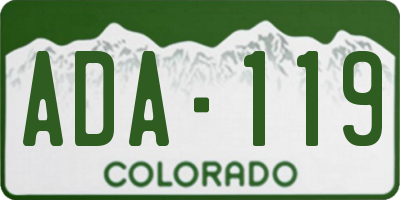 CO license plate ADA119