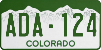 CO license plate ADA124