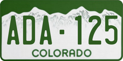 CO license plate ADA125