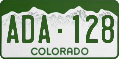 CO license plate ADA128