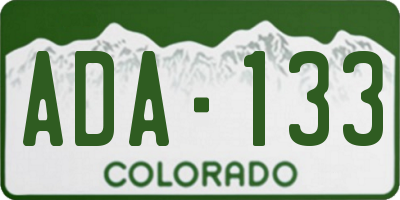 CO license plate ADA133