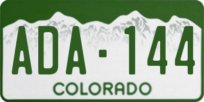 CO license plate ADA144