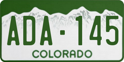 CO license plate ADA145