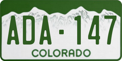 CO license plate ADA147