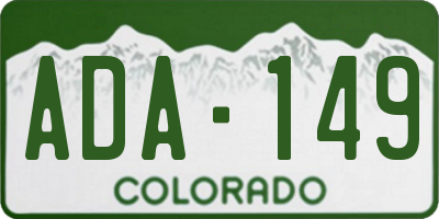 CO license plate ADA149