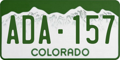 CO license plate ADA157