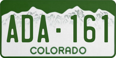 CO license plate ADA161
