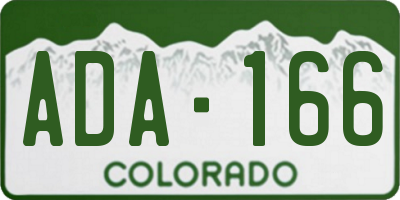 CO license plate ADA166