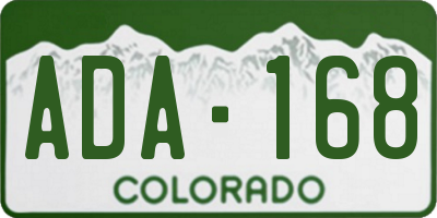 CO license plate ADA168