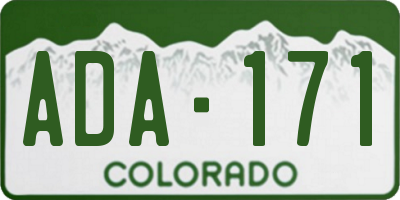CO license plate ADA171