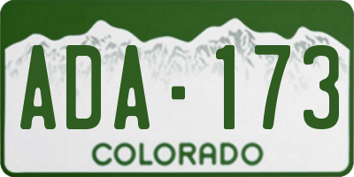 CO license plate ADA173