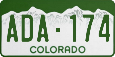 CO license plate ADA174