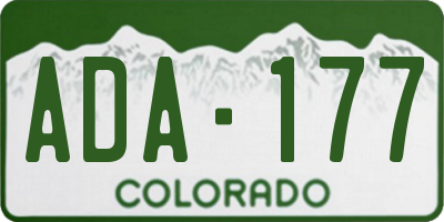 CO license plate ADA177