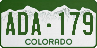 CO license plate ADA179
