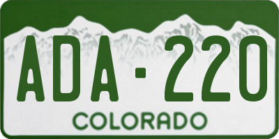 CO license plate ADA220