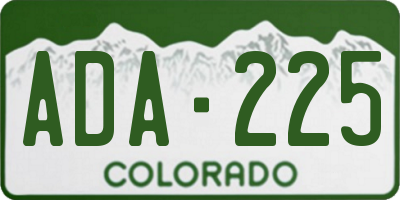 CO license plate ADA225
