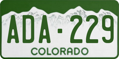 CO license plate ADA229