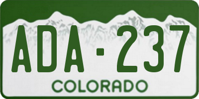 CO license plate ADA237