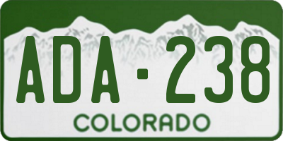 CO license plate ADA238