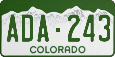 CO license plate ADA243